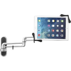 Tablet Wall Mount – CTA Articulating Metal Tablet Holder with 360-Degree Rotation for iPad 10th Gen 10.9" - iPad 7/8/9 Gen 10.2" - iPad Air 4 - iPad Pro - iPad Mini - Surface Pro 4 - Silver (PAD-ATWM)