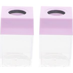 Magnetic Clips Paper Clip Holder 2Pcs Paper Clip Dispenser Paperclip Magnetic Holder Small Clip Dispenser with Magnetic for Office (Purple) Magnetic Clips Paper Clips