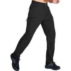Men's Hiking Pants, Quick Dry Travel Pants Men Lightweight Outdoor Large Pocket Casual Work Pants Water-Resistant