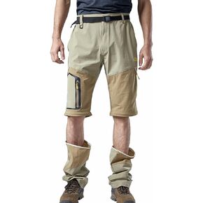 Mens Convertible Hiking Pants, Quick Dry Fishing Pants, Zip Off Stretch UPF 50 Outdoor Camping Pants with 5 Pockets