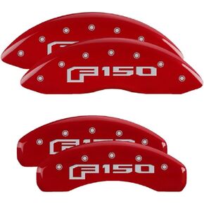 MGP Caliper Covers - Brake Caliper Covers 2021-2023 Ford Expedition and F-150 (10256s) Front and Rear Set - F-150 Logo - Red