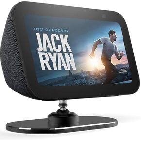 Smart Display Stand for Echo Show 5 (3rd Gen) | Aluminum Adjustable Base Stand with Quick and Secure Magnetic Attachment Compatible with Echo 5 (1st/2nd/3rd Gen)& iPhone 13/14, Swivel and Tilt (Black)