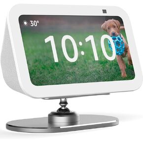 Smart Display Stand for Echo Show 5 (3rd Gen) | Aluminum Adjustable Base Stand with Quick and Secure Magnetic Attachment Compatible with Echo 5 (1st/2nd/3rd Gen)& iPhone 13/14, Swivel and Tilt (Black)