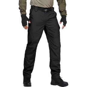 Men's Ripstop Tactical Pants, Water Resistant Cargo Pants, Outdoor Lightweight EDC Hiking Work Pants