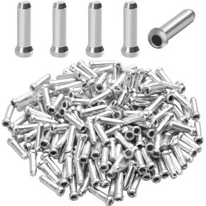 100 Pieces Black Bike Cable End Caps Aluminum Alloy Bicycle Brake Parts Wire Core Caps Shifter Cable Ends Covers with A Box for Road Bike and Mountain Bicycle