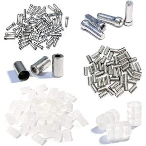 150pcs Bike Brake Cable End Caps, Cable End Tips, O-Ring, Bike Brake Cable Accessories 3 into 1 Sets, 50pcs Bike Cable Tips, 50pcs Cable End Caps, 50pcs Bike Brake Cable O-Ring