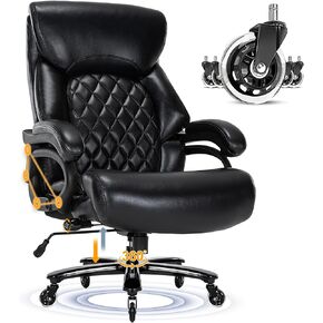 Big and Tall Office Chair for Heavy People, 500LBS High Back Extra Wide Heavy Duty Executive Office Chair Comfortable for Home Office, Large Computer Desk Chair with Adjustable Lumbar Support Black