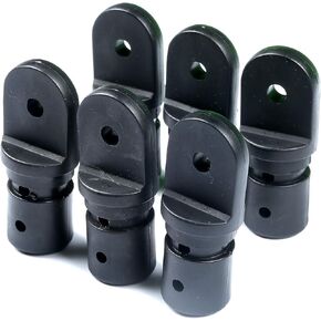 Boat Bimini Fittings Top Cover Cap Eye End Nylon Black Pack of 6 Black, 3/4 Inch (Internal Version for 1" Tube)