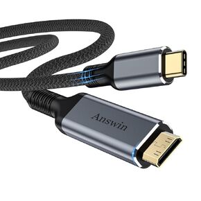 USB C to Mini HDMI Cable 3FT (NOT HDMI), 4K@30Hz/2K@60Hz/1080P Type-C to Mini HDMI for MacBook, iPad Pro, iPhone 15 Series, Galaxy S23, Steam Deck, ROG Ally, Laptop to Portable Monitor Cable