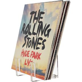 Vinyl Record Storage - Clear Acrylic Record Holder and Book Organizer. Stylishly showcase your vinyl collection and keep books and folders neatly organized (small)