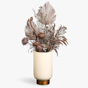 Home Decor Modern Flower Ceramic Vase with Gold Trim, Decorative Boho Centerpieces Living Room, Bedroom, Kitchen, Office (Black)