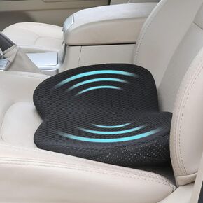 Car Seat Cushion for Car Seat Driver- Memory Foam Car Seat Cushions for Driving - Low Back & Tailbone Pain Relief Car Seat Pad (Black)