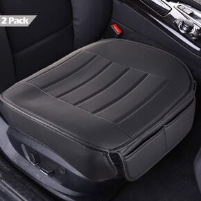 Big Ant Car Seat Covers Set of 2, PU Faux Leather Edge Wrapping Car Front Seat Covers Pad Bottom Seat Covers for Cars(Black)