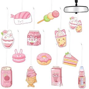 ANGOLIO Y2k Pink Car Freshener - 12Pcs Y2k Beep Beep Air Freshener Incense Chips Scented Ornament Funny Words 12 Styles and 6 Different Scents Ornament Vent Decoration Aromatic for Party Supplies