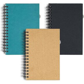3 Packs Spiral Notebook, Spiral Ruled Journal with Hard Cover, 5.5" x 8.5", 240 Pages, 100 GSM Paper, Notebooks for Work School Note Taking