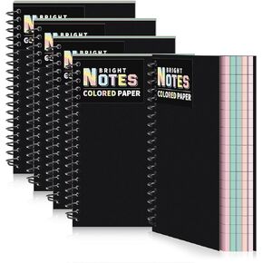 Eaasty 6 Pack Spiral Notebook 5 x 7 Inch College Ruled Colored Paper Notebook Lined Paper Composition Notebook Perforated Notepad Memo Books for Journaling School Office, 80 Sheet/Pack (Neon Color)