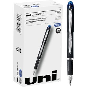 uniball Jetstream Stick Ballpoint Pen, Bold 1 Mm, Black Ink, Black Barrel