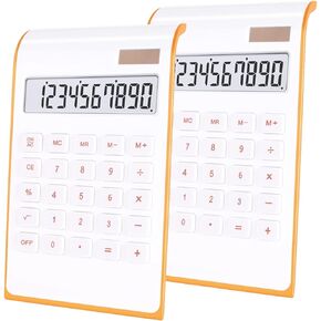 Office Calculator,BESTWYA 10-Digit Dual Power Business Handheld Desktop Calculator for Office Student (New Black,Pack of 2)