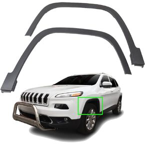 2PCS Fender Flares Textured Black Front Left and Right Replacement for 2014-2018 Cherokee 68210314AE 68210315AE CH1290111 CH1291111
