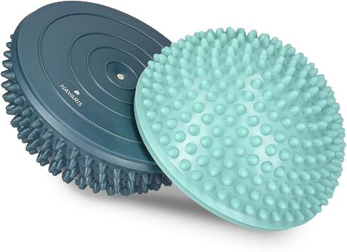 Navaris 2x Hedgehog Balance Pods - Set of 2 Spiky Fitness Domes for Sports, Foot Massage, Stability Training, Balancing in Multiple Colors in Saudi Arabia