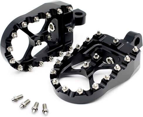 Real Anti-Skid CNC Wide Fat Footpegs Foot Pegs 360°Rotating MX Custom Chopper Bobber Style Footrests For Harley Dyna Sportster Fatboy Iron 883 in Kuwait