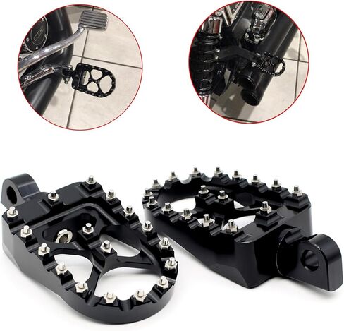 Real Anti-Skid CNC Wide Fat Footpegs Foot Pegs 360°Rotating MX Custom Chopper Bobber Style Footrests For Harley Dyna Sportster Fatboy Iron 883 in Kuwait