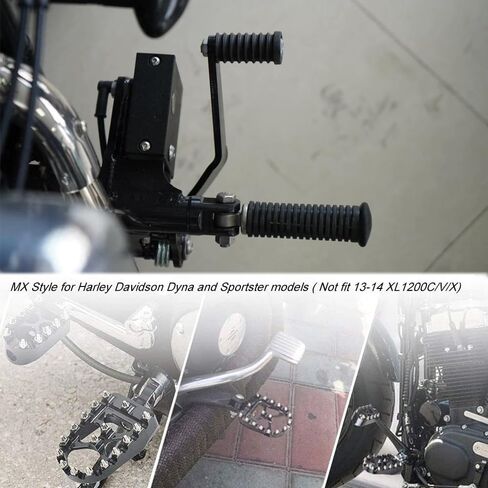 Real Anti-Skid CNC Wide Fat Footpegs Foot Pegs 360°Rotating MX Custom Chopper Bobber Style Footrests For Harley Dyna Sportster Fatboy Iron 883 in Kuwait