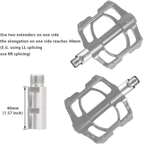 1 Pair Bicycle Pedal Extenders Chrome-Molybdenum Steel Pedal Adapter Fit 9/16 Inch Threaded Pedals Bike Extend by 20mm (0.79 Inch) CNC Machining Bicycle Pedal Accessories in Saudi Arabia