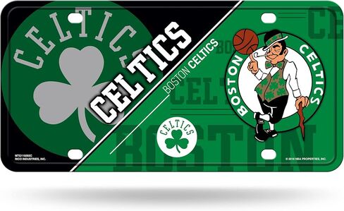علامة Rico Industries NBA Boston Celtics Split Metal Auto Tag 8.5 بوصة × 11 بوصة - رائعة للشاحنة/السيارة/سيارات الدفع الرباعي in Saudi Arabia