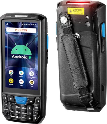 MUNBYN Android ماسح الباركود مع لوحة رقمية كمبيوتر محمول مع ماسح ضوئي ثنائي الأبعاد 4.5 بوصة مساعد شخصي محمول قوي، Android 9 يدعم شبكة Wi-Fi 4G LTE اللاسلكية in Saudi Arabia
