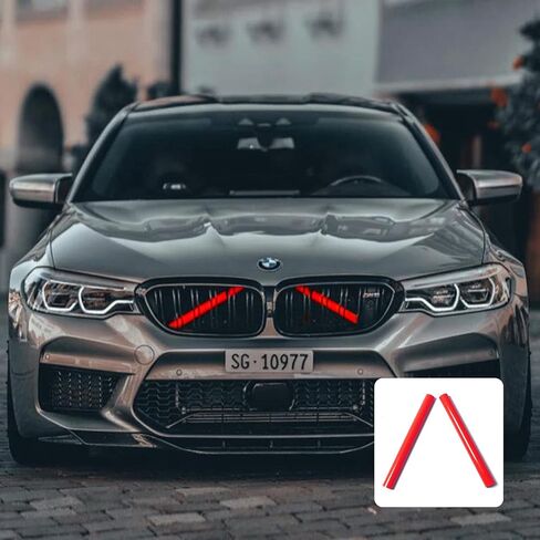 زخارف إدراج الشبكة لسيارات BMW F20 F21 F30 F32 F34 F36 3 4 Series M Sport Style M-Performance Grill Strips Accessories (أحمر) in Kuwait