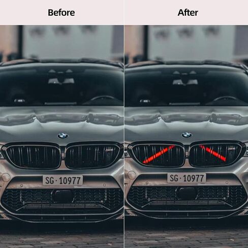 زخارف إدراج الشبكة لسيارات BMW F20 F21 F30 F32 F34 F36 3 4 Series M Sport Style M-Performance Grill Strips Accessories (أحمر) in Kuwait