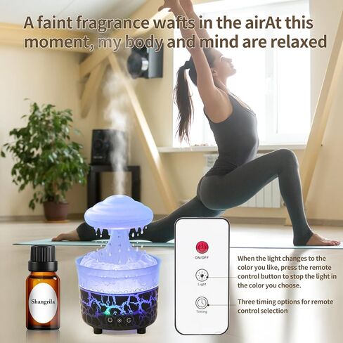 ناشر رائحة للمنزل، مرطب سحاب المطر، موزع زيت الفطر العطري، رذاذ الرذاذ وقطرة المطر في نفس الوقت، للغرفة الكبيرة، غرفة النوم، الضوء الملون، الهدايا (الشقوق السوداء) in Kuwait