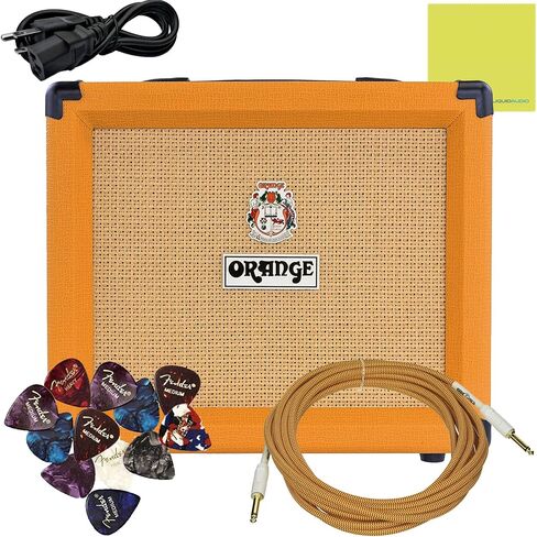 حزمة Orange Crush 20 20W 1x8 "جيتار كومبو أمبير مع كابل أداة منسوج من Pig Hog، وكابل الطاقة، و12X اللقطات، وقماش تلميع الصوت السائل in Saudi Arabia