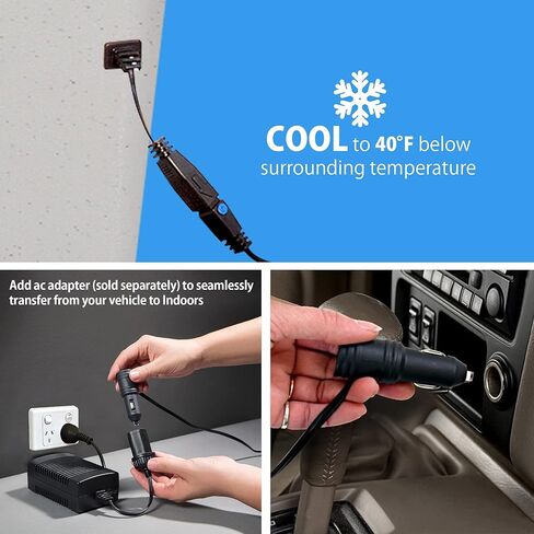 قابس تبريد كهربائي محمول من Koolatron في مبرد سيارة 12 فولت، 25 لتر (26 لتر)، ثلاجة كهربائية محمولة بدون ثلج للتخييم، رحلات الطريق والسفر بالشاحنات مع سلك طاقة تيار مستمر 12 فولت، رمادي/أبيض. in Kuwait