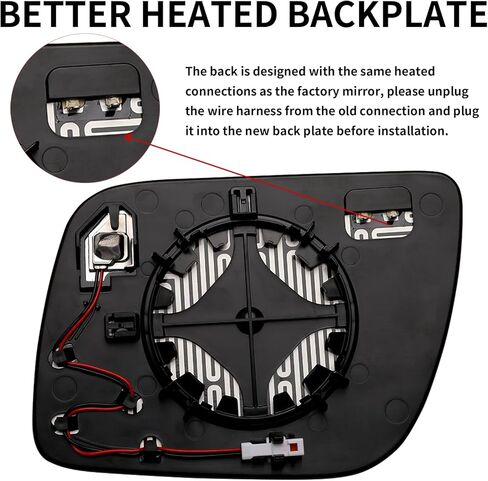 استبدال مرآة جانبية للركاب لسيارة Ford Explorer 2011 2012 2013 2014 2015 2016 2017 - زجاج مرآة الجانب الأيمن، زجاج مرايا الرؤية الخلفية مع تسخين كهربائي ونقطة عمياء (BB5Z17K707D) in Kuwait