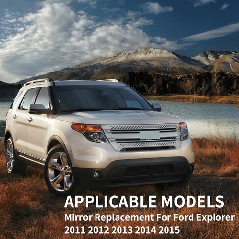 استبدال مرآة جانبية للركاب لسيارة Ford Explorer 2011 2012 2013 2014 2015 2016 2017 - زجاج مرآة الجانب الأيمن، زجاج مرايا الرؤية الخلفية مع تسخين كهربائي ونقطة عمياء (BB5Z17K707D) in Kuwait