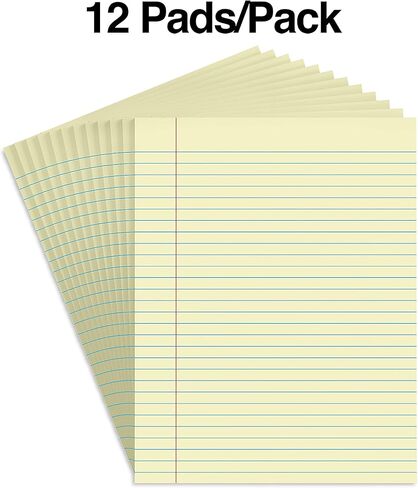 STAPLES 154138 8-1/2-Inch X 11-Inch Canary Glue-Top Notepad Wide Ruled 12/Pack in Saudi Arabia