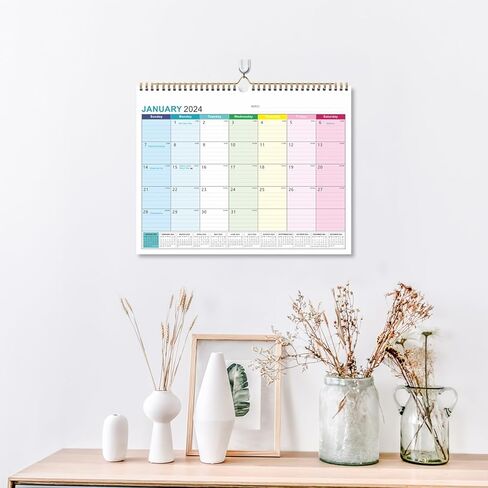 Wall Calendar 2024-2025, January 2024-June 2025, 15" x 12", Highlight Holidays, Planning Calendar, Thick Paper in Kuwait