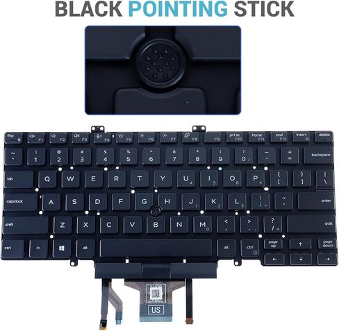 لوحة مفاتيح الكمبيوتر المحمول، بإضاءة خلفية، بدون لوحة مفاتيح، لوحة مفاتيح بديلة متوافقة مع أجهزة الكمبيوتر المحمول DELL Latitude 5400 5401 5410 5411 7400 7410 Series، إشارة مزدوجة، تخطيط أمريكي in Kuwait