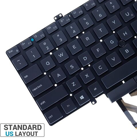 لوحة مفاتيح الكمبيوتر المحمول، بإضاءة خلفية، بدون لوحة مفاتيح، لوحة مفاتيح بديلة متوافقة مع أجهزة الكمبيوتر المحمول DELL Latitude 5400 5401 5410 5411 7400 7410 Series، إشارة مزدوجة، تخطيط أمريكي in Kuwait