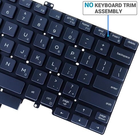 لوحة مفاتيح الكمبيوتر المحمول، بإضاءة خلفية، بدون لوحة مفاتيح، لوحة مفاتيح بديلة متوافقة مع أجهزة الكمبيوتر المحمول DELL Latitude 5400 5401 5410 5411 7400 7410 Series، إشارة مزدوجة، تخطيط أمريكي in Kuwait