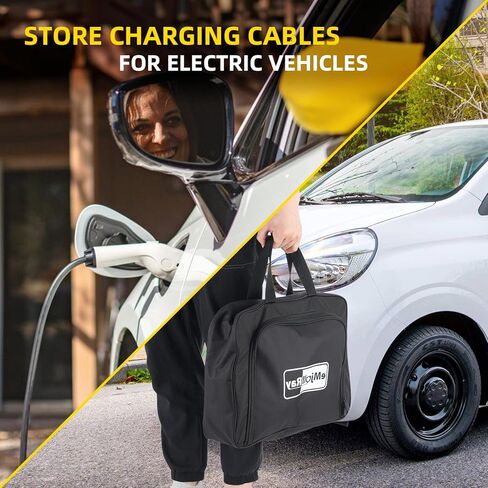 حقيبة تخزين كابل شحن EV، حقيبة كابل القفز، منظم الكابلات المقاومة للماء، حقيبة حمل للكابلات والأسلاك والخراطيم - مثالية لكابلات شحن EV، كابلات القفز، خراطيم الحديقة in Kuwait