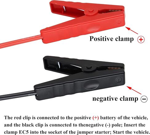 Jumper Cable Adapter Battery Starting Cable Alligator Clamp to EC5 Starting Cable car Emergency Starting Power Clip Cable (10 AWG) All Copper Silicone for Prevent Reverse Charge[0.3m/1FT] in Saudi Arabia