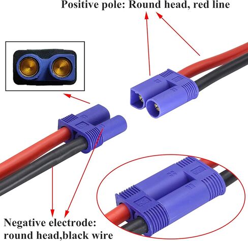 Jumper Cable Adapter Battery Starting Cable Alligator Clamp to EC5 Starting Cable car Emergency Starting Power Clip Cable (10 AWG) All Copper Silicone for Prevent Reverse Charge[0.3m/1FT] in Saudi Arabia