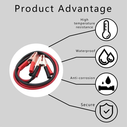 Jumper Cables, Heavy Duty Automotive Booster Cables, 6.56 Feet 1000Amp Car Jumper Cables with Durable PVC Case, Professional Booster Cables for Jump Starter or Weak Batteries in Saudi Arabia