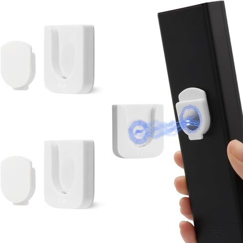 WALLFID Magnetic Remote Control Holder Wall Mount, Innovative Slot Design for Effortless Organization of Home, Office, and School Supplies - Organize and Fix Remotes with Ease (Black, 2 pack) in Saudi Arabia