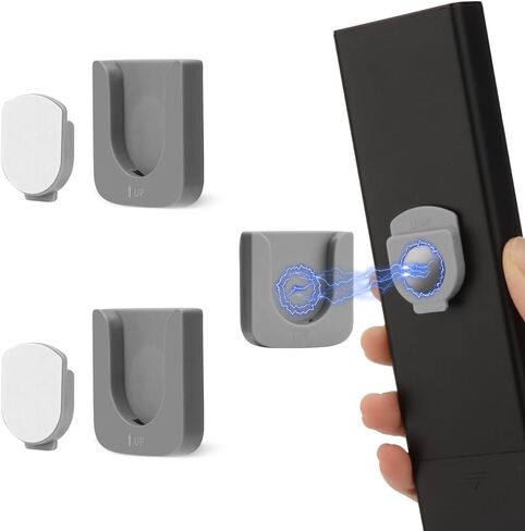 WALLFID Magnetic Remote Control Holder Wall Mount, Innovative Slot Design for Effortless Organization of Home, Office, and School Supplies - Organize and Fix Remotes with Ease (Black, 2 pack) in Saudi Arabia