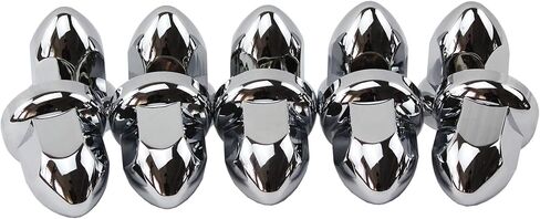 أغطية صامولة ذات حواف من بلاستيك ABS من الكروم مقاس 33 مم، عبوة من 10 قطع in Kuwait