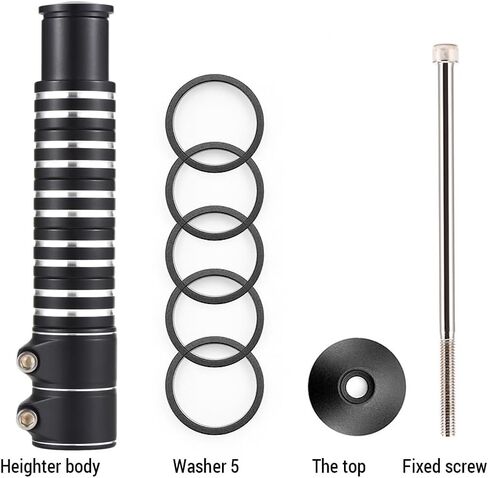 LIXADA Bike Stem Riser, Bike Fork Stem Extender, Handlebar Riser Adapter, Suitable for Mountain Bike, Road Bike, MTB, ect.(Aluminium Alloy, Adjustable, Black) in Saudi Arabia